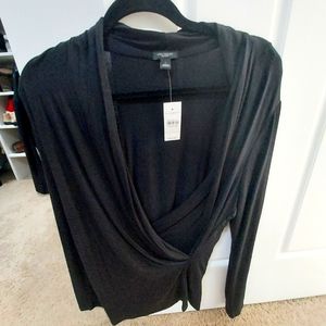 BRAND NEW Black Ann Taylor Factory Size L Wrap Sweater